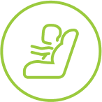 Rental Car Corfu Airport green baby seat icon