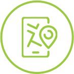 Rental Car Corfu Airport green gps navigator icon